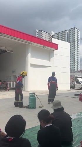Fire safety demonstration conducted in Pattaya City, Thailand