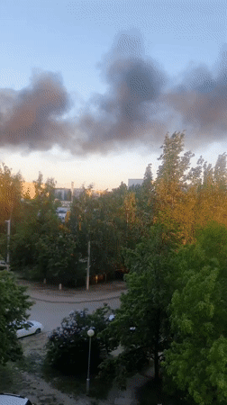 Large smoke plume observed over Ulyanovsk residential areas
