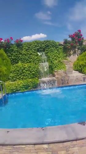 Lush garden and pool setting in Karin, Armenia