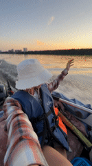 Sunset boat ride on the Kama River, Perm