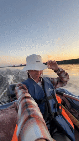 Sunset boat ride on the Kama River, Perm
