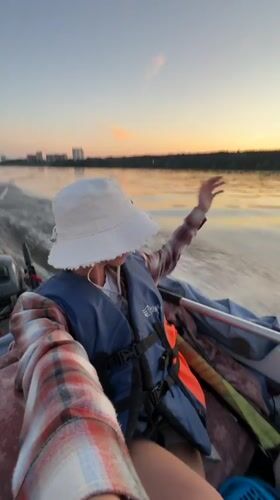 Sunset boat ride on the Kama River, Perm