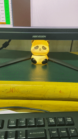 Panda nightlight glows on desk in Dhaka office