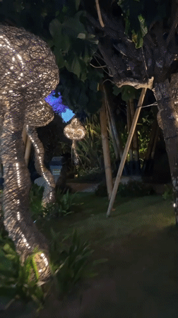 Illuminated art installations and DJ night at Kediri outdoor festival