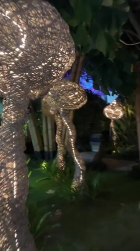 Kediri night festival blends art installations, bamboo architecture, and live music.