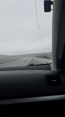 Motorist documents rainy highway conditions near Zheleznik, Bulgaria