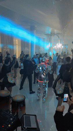 Mirrored costume steals the show at a Moldova dance gathering