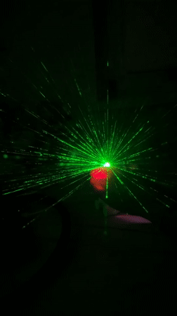 Green laser show and charcoal grilling in Tryokhgorny one evening