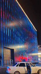 Evening scenes documented across Kokshetau, Kazakhstan shopping and urban areas