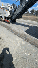 Road maintenance machine operates in Zlokuchene, Bulgaria