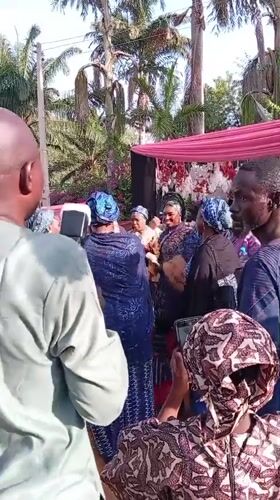 Traditional wedding celebration with music and dancing in Nigeria