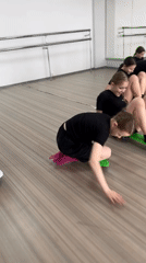 Young women attend exercise class in Votkinsk dance studio