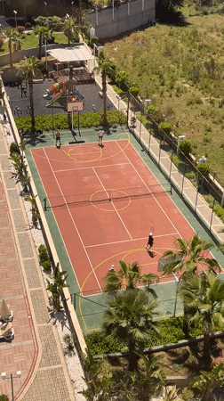 Basketball court and playground observed in Alanya, Turkey