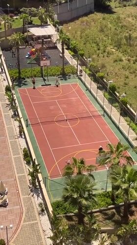 Basketball court and playground observed in Alanya, Turkey