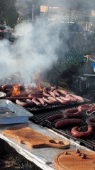 Festival day in Gorna Oryahovitsa with carnival rides and grilled food