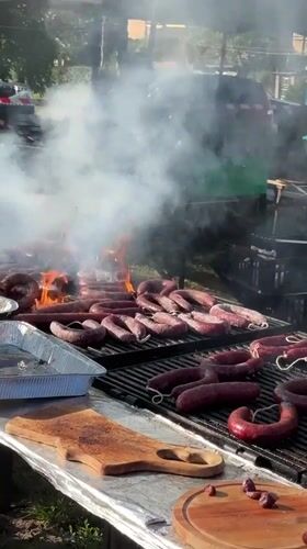 Festival day in Gorna Oryahovitsa with carnival rides and grilled food