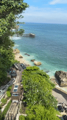 Funicular rail system spotted operating near Kuta Selatan beach