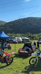 Vehicle gathering observed in field near Vrachesh, Bulgaria