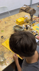 Casual art session in Mũi Né with sea turtle paintings in progress
