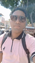 Man films selfie video in busy Porlamar plaza