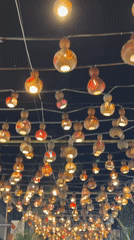 Alanya's illuminated nightlife streets draw crowds with ornate lighting displays