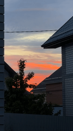 Evening sunset and tea moment captured in Rossiyskiy