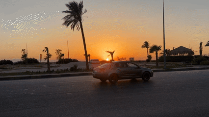 Sunset and architectural scenes captured at unknown location