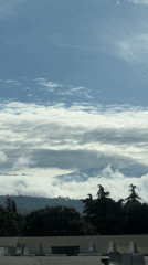Dawn landscape with control tower filmed near Sochi