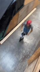 Scooter session at an indoor skatepark in Bluewater, Canada