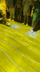 Kids play interactive floor projection games at Netanya event space
