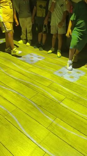 Kids play interactive floor projection games at Netanya event space