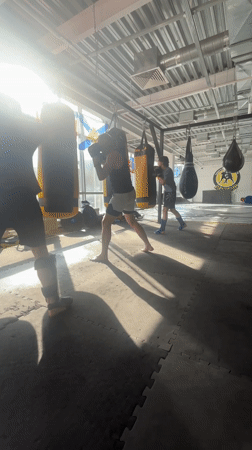 Early morning martial arts training session documented in Perm gym