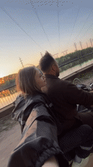 Motorbike riders and spider documented in Chaikovsky, Russia