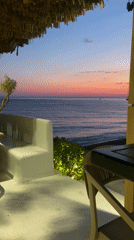 Sunset views captured from Petrovac restaurant patios, Montenegro