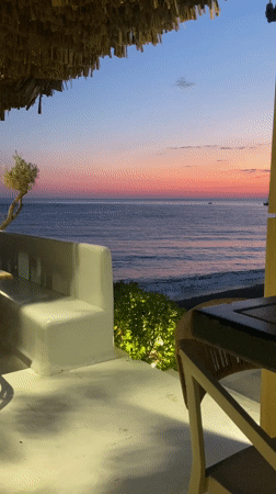 Sunset views captured from Petrovac restaurant patios, Montenegro