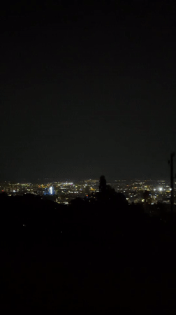 Sofia city lights spread across the night skyline from above