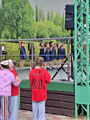 Children's dance performance and family gathering in Chaikovsky park