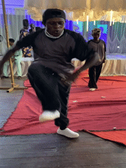 Dance crew hits the red carpet at a Nigeria wedding reception