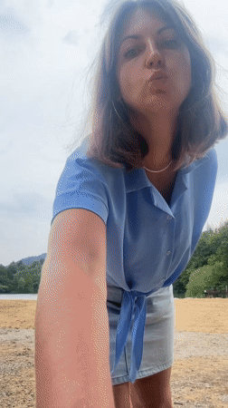 Lakeside selfies at Coteaux du Lizon on a July morning