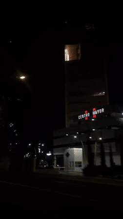 Nighttime street footage captured from moving vehicle in Puebla