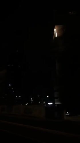 Nighttime street footage captured from moving vehicle in Puebla