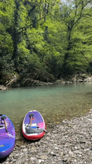 Paddleboarders enjoy scenic Russian river during spring morning outing