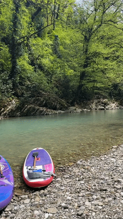 Paddleboarders enjoy scenic Russian river during spring morning outing