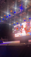 NYC crowd watches basketball on giant outdoor screen
