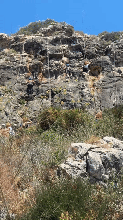 Rock climbing group enjoys outdoor adventure in Hof HaCarmel