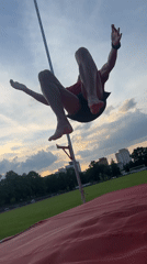 Pole vaulter spotted at Sofia athletic stadium