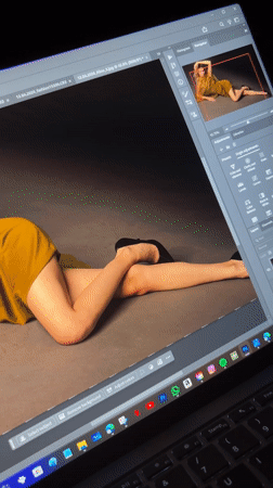 Photo editing session captured in Milan studio