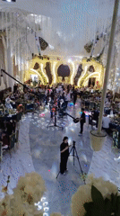 Lavish wedding reception underway at ornate Khujand banquet hall
