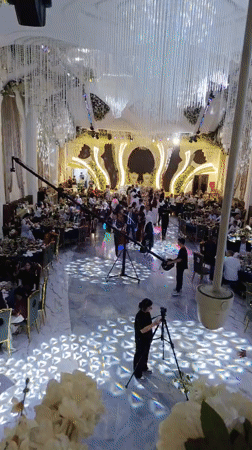 Lavish wedding reception underway at ornate Khujand banquet hall