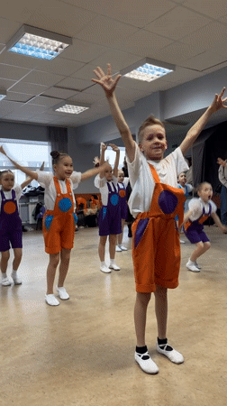 Children's dance classes and performances documented in Novosibirsk studio
